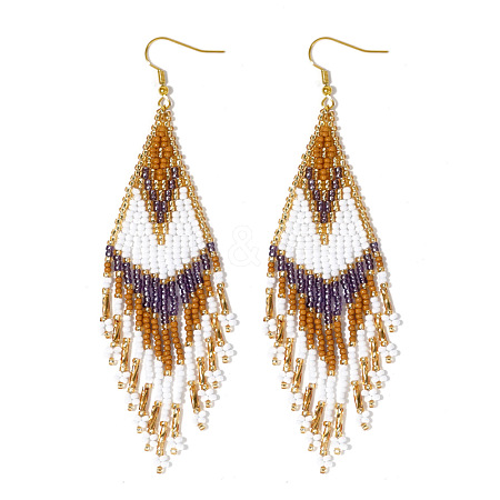 Bohemian Tassel Beaded Knit Earrings for Women in 2024 Fashion LY0018-1