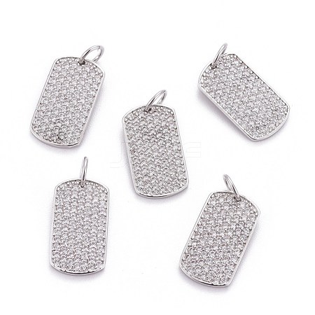 Brass Micro Pave Cubic Zirconia Pendants ZIRC-L070-42P-1