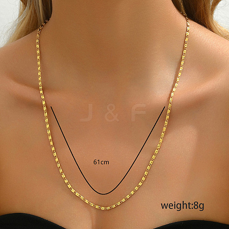 Simple Brass Oval Link Chain Necklaces for Women WX2955-2-1