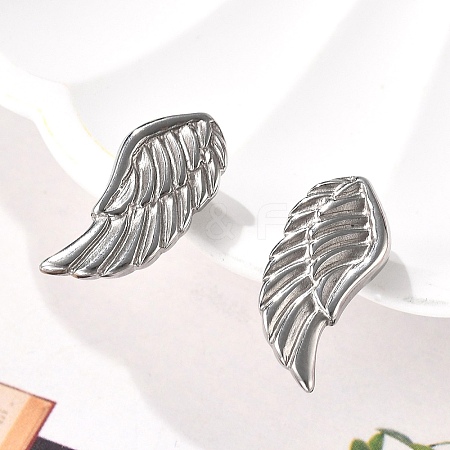 304 Stainless Steel Wing Clip-on Earrings EJEW-B116-04P-1