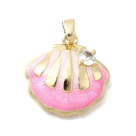 Brass Micro Pave Cubic Zirconia Pendants KK-P336-23G-02-1