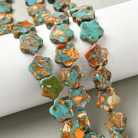 Dyed Synthetic Imperial Jasper Beads Strands G-D337-14mm-B03-1