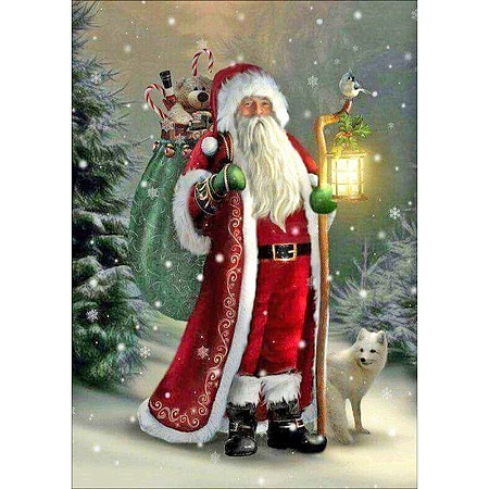 DIY Christmas Theme Rectangle Diamond Painting Kit XMAS-PW0001-154-26-1