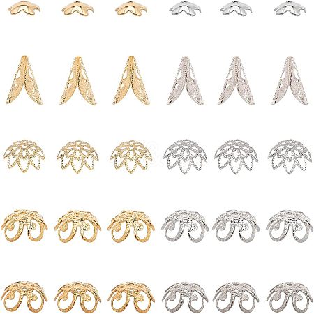 80 PCS 304 Stainless Steel Flower Bead Cap STAS-UN0004-42-1