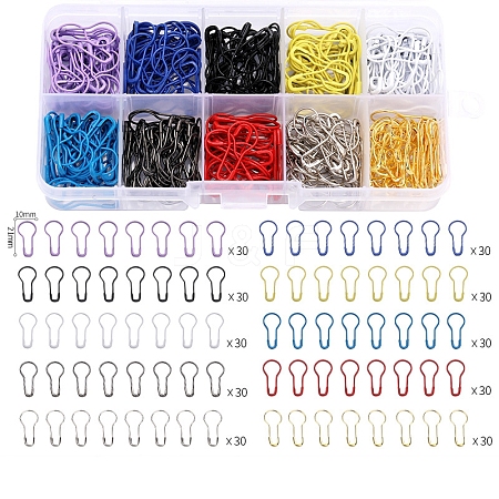 300Pcs 10 Colors Iron Locking Stitch Marker Kits PW-WGE3C92-05-1