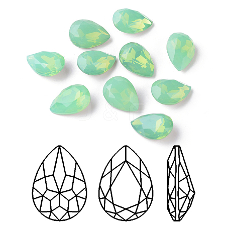 Faceted Teardrop K9 Glass Rhinestone Cabochons RGLA-I001-10x7mm-032-1