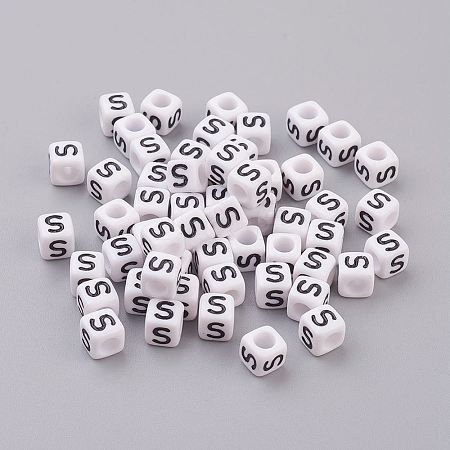 Acrylic Horizontal Hole Letter Beads OACR-YW0002-08S-1