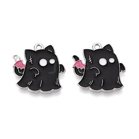 Halloween Theme Alloy and Enamel Pendants X-ENAM-T021-31B-02P-1
