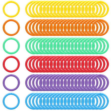 120Pcs 6 colors Plastic Loose Leaf Book Binder Rings KY-CP0001-25B-1