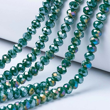 Electroplate Glass Beads Strands EGLA-A034-P8mm-B09-1