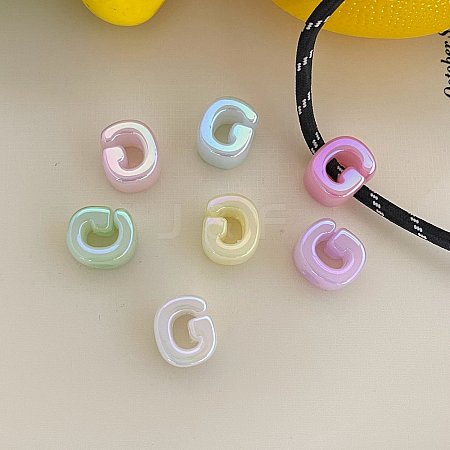 UV Plating Acrylic Alphabet Beads OACR-N163-42G-1