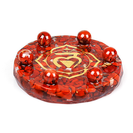Resin Chakra Round Display Decoration PW-WG65353-07-1