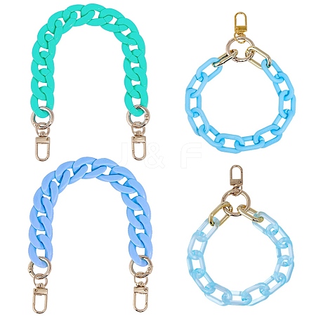 4Pcs 4 Colors Acrylic & Plastic Chain Bag Handles AJEW-BM0001-11A-1