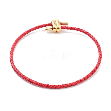 Braided Round Imitation Leather Bracelets Making BJEW-H610-03G-07-1