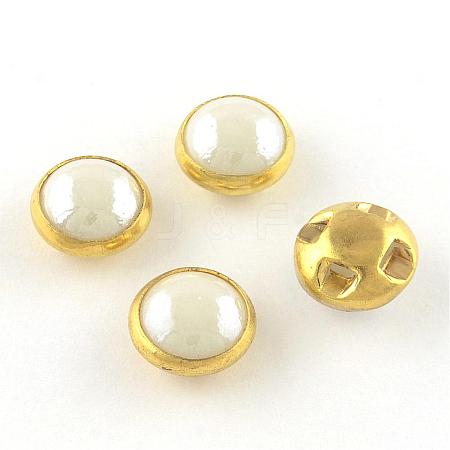Porcelain Sewing Shank Buttons BUTT-S004-9mm-01-1
