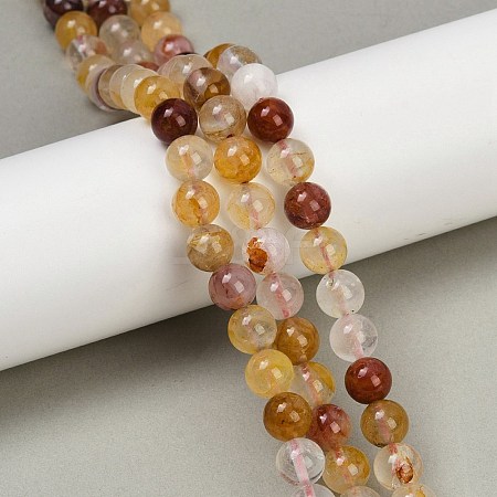 Natural Ferruginous Quartz Beads Strands G-U026-A08-8mm-1