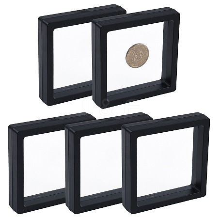 5Pcs Square Transparent PE Thin Film Suspension Jewelry Display Box CON-FS0001-19C-1