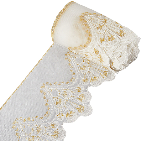 10 Yards Polyester Flower Embroidery Lace Trim OCOR-GF0004-87-1