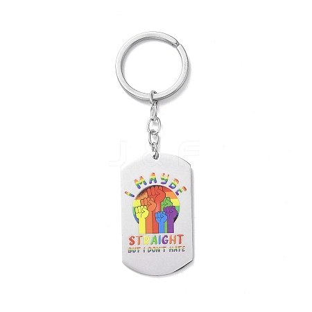Pride Rainbow 201 Stainless Steel Keychain LS-KEYC-G051-01P-01-1