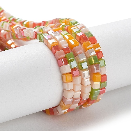 Gradient Color Electroplate Glass Bead Strands X-GLAA-E042-05-B03-1
