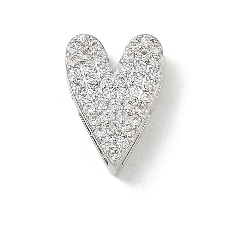 Valentine's Day Brass Micro Pave Clear Cubic Zirconia Charms KK-A300-20P-1