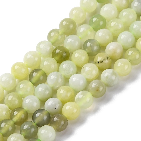 Natural New Jade Round Beads Strands G-O039-16-6mm-02-1