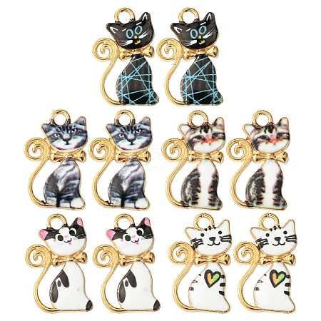 10Pcs Alloy Enamel Pendants ENAM-FS0001-83-1