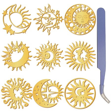 Nickel Metal Waterproof Self-Adhesive Picture Stickers DIY-WH20016-008-1
