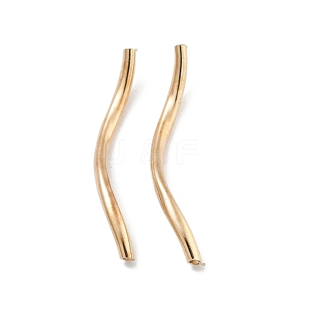 Brass Twist Tube Beads KK-B120-02D-LG-1