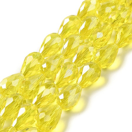 Electroplate Glass Beads Strands EGLA-D015-15x10mm-30-A-1