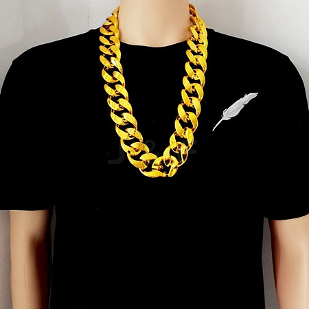 Unisex Thick CCB Plastic Cuban Link Chains Necklaces NJEW-V006-02G-1
