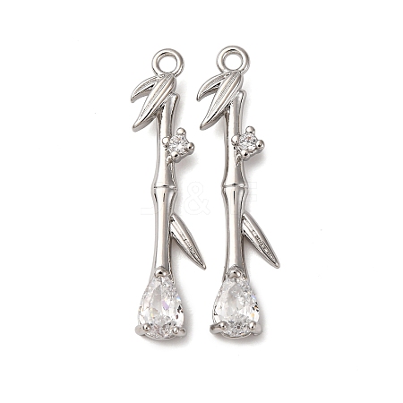 Brass Micro Pave Clear Cubic Zirconia Pendants KK-Z112-27P-1