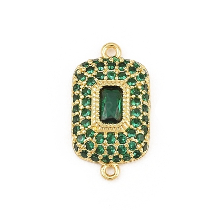 Brass Micro Pave Cubic Zirconia Connector Charms CU-CBAAB9C-01G-01-1