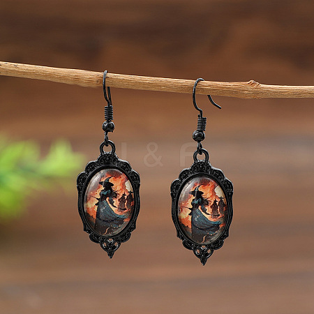 Zinc Alloy Glass Dangle Earrings FS-WG599E5-01-1