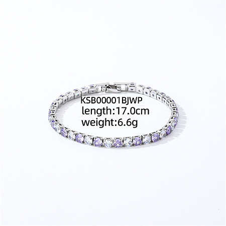 Brass Micro Pave Cubic Zirconia Slider Bracelets for Woman AW4162-5-1