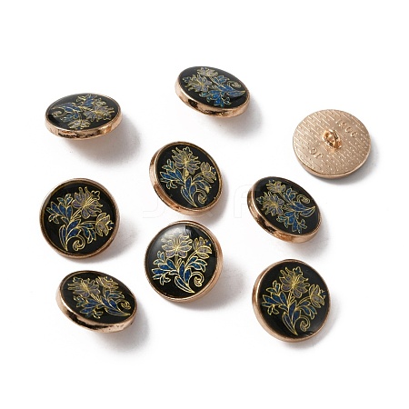 Alloy Enamel Shank Buttons BUTT-WH0015-52F-1