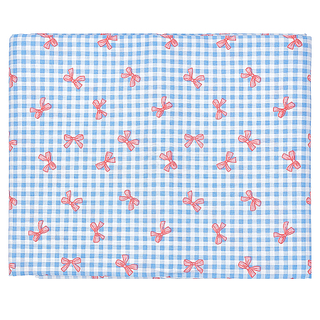 Bowknot & Tartan Pattern Cotton Fabric DIY-WH0890-31B-1