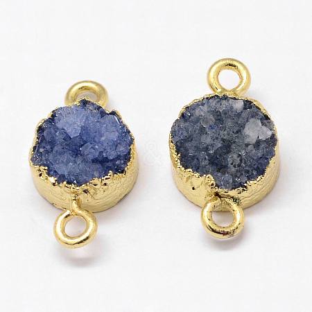 Electroplated Natural & Dyed Druzy Agate Links connectors G-N0168-014B-03-1