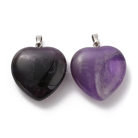 Natural Amethyst Pendants G-B042-02P-05-1