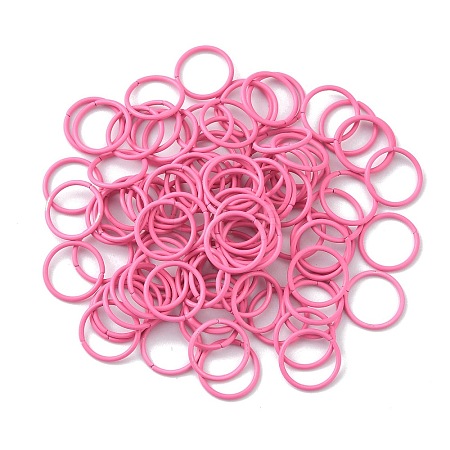 100Pcs Baking Paint Zinc Alloy Open Jump Rings FIND-WH0032-85B-10-1