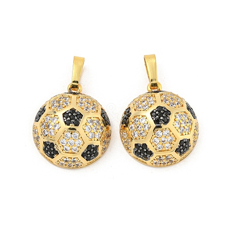 Rack Plating Brass Micro Pave Cubic Zirconia Pendants KK-P277-05G-1