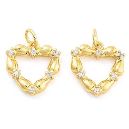 Rack Plating Brass & Cubic Zirconia Pendants KK-S371-05G-1