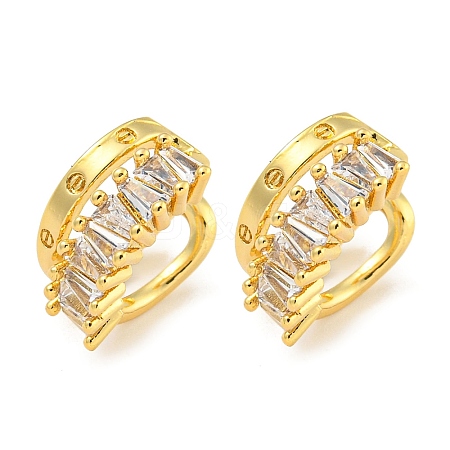 Brass Micro Pave Cubic Zirconia Cuff Earrings EJEW-C104-108G-1