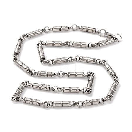 201 Stainless Steel Column Links Chain Necklace NJEW-F222-29P-1