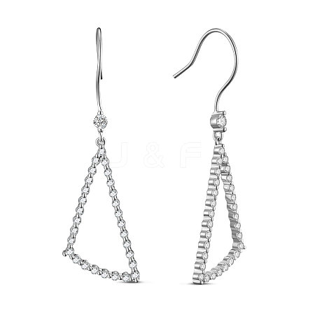 SHEGRACE Rhodium Plated 925 Sterling Silver Dangle Earrings JE746A-1