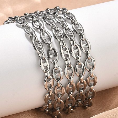 304 Stainless Steel Link Bracelets BJEW-B169-02P-1