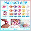 50Pcs 5 Colors Baking Paint Transparent Glass European Beads GPDL-SW0001-01-4