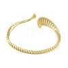 Snake Shape Brass Micro Pave Cubic Zirconia Cuff Bangles BJEW-D039-07G-3