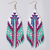 Bohemian Handmade Glass Seed Beads Hexagon Dangle Earrings ZA8204-2-1