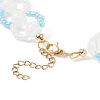 Opal & Glass Seed Braded Ring Wrap Beaded Necklaces for Women NJEW-JN03946-5